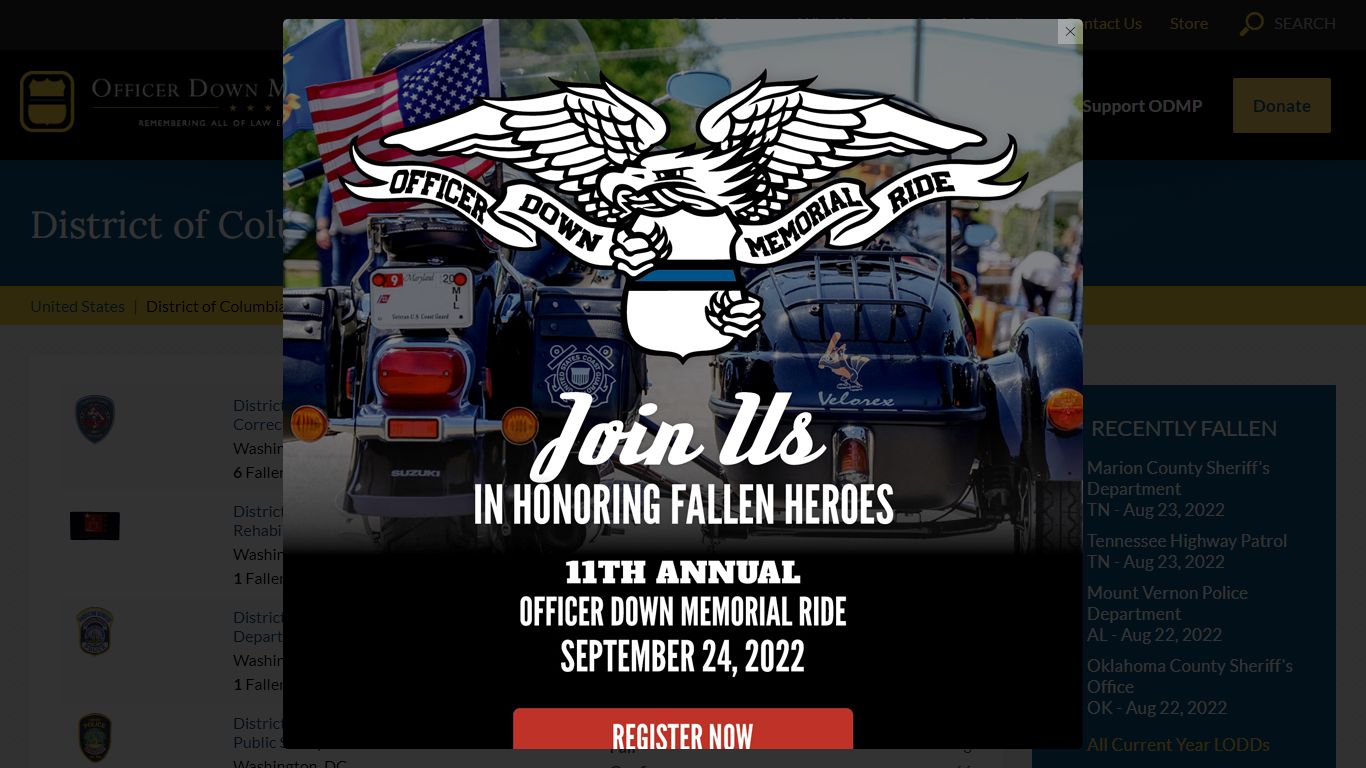 District of Columbia Line of Duty Deaths - The Officer Down Memorial ...